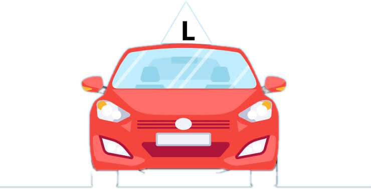 Learner car with L-plate used for practical on-road driving training
